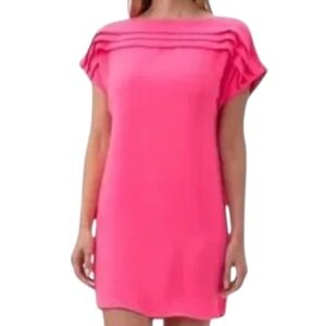 Trina Turk Adita Dress Size 4 Papillon Pink Shift Boatneck